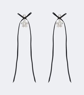 Simone Rocha Simone Rocha Bow-detail crystal-embellished drop earrings