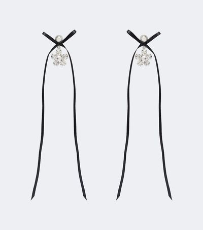 Simone Rocha Simone Rocha Bow-detail crystal-embellished drop earrings