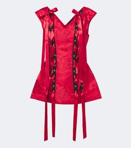 Simone Rocha Simone Rocha Bow-detail floral brocade top