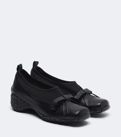 Simone Rocha Simone Rocha Bow-detail leather-trimmed slip-on shoes
