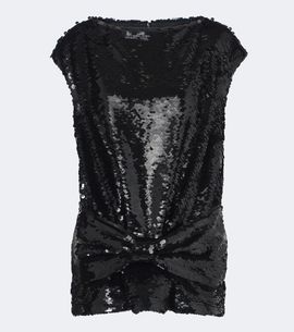 Simone Rocha Simone Rocha Bow-detail sequined peplum top