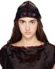 Simone Rocha Simone Rocha Burgundy Sequin Bonnet - 1