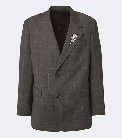 Simone Rocha Simone Rocha Checked embellished wool blazer