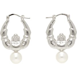 Simone Rocha Simone Rocha Claddagh & Faux-Pearl Hoop Earrings