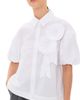Simone Rocha Simone Rocha Cropped Ribbon Rosette Puff Sleeve Shirt White/White - 1
