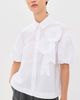 Simone Rocha Simone Rocha Cropped Ribbon Rosette Puff Sleeve Shirt White/White - 2