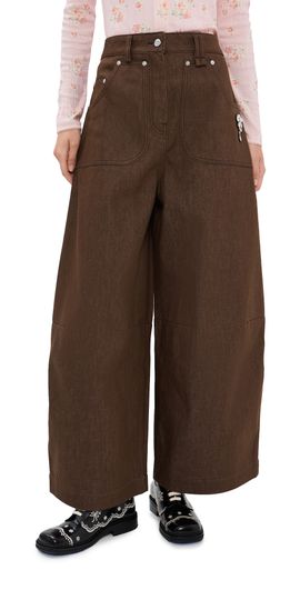 Simone Rocha Simone Rocha Cropped Wide Leg Utility Curve Jeans Tan/Pearl/Clear