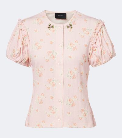 Simone Rocha Simone Rocha Crystal-embellished floral cotton cardigan