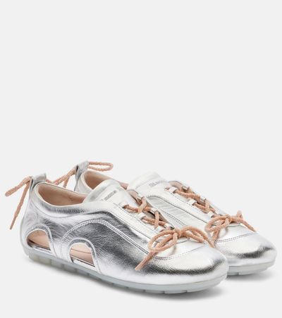 Simone Rocha Simone Rocha Cutout metallic leather sneakers