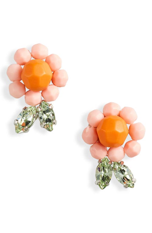 Simone Rocha - Daisy Bow Drop Earrings in Pearl/Crystal/Black at
