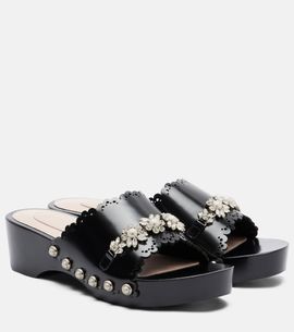 Simone Rocha Simone Rocha Embellished leather clogs