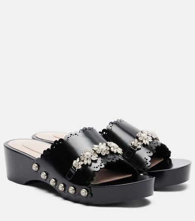 Simone Rocha Simone Rocha Embellished leather clogs