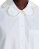 Simone Rocha Simone Rocha Embellished Petal Collar Cropped Masculine Shirt - 4