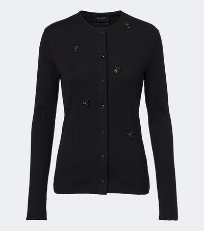 Simone Rocha Simone Rocha Embellished pointelle cotton cardigan