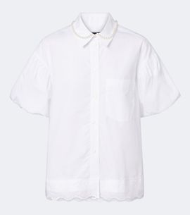 Simone Rocha Simone Rocha Embellished scalloped cotton blouse