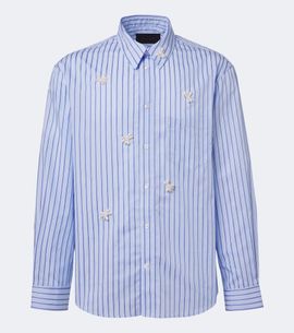 Simone Rocha Simone Rocha Embellished striped cotton poplin shirt