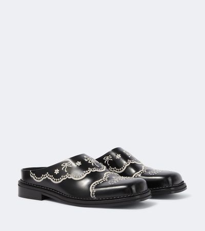 Simone Rocha Simone Rocha Embroidered floral leather mules