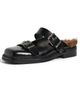 Simone Rocha Simone Rocha Faux Fur Lined Buckle Mary Jane Mules Black/Brown - 1