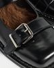 Simone Rocha Simone Rocha Faux Fur Lined Buckle Mary Jane Mules Black/Brown - 6