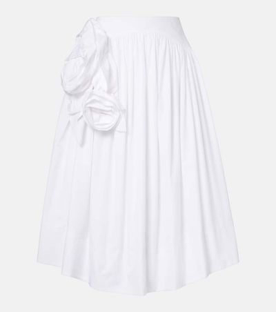 Simone Rocha Simone Rocha Floral-appliquÃ© cotton poplin midi skirt