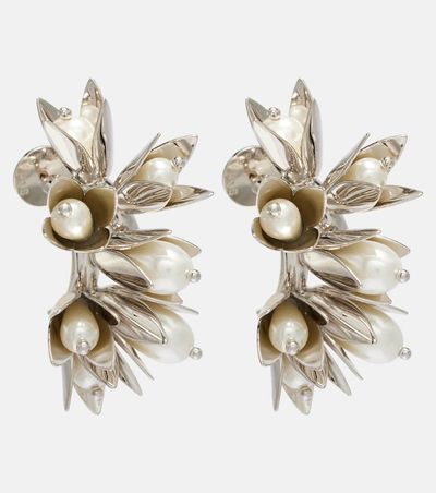 Simone Rocha Simone Rocha Floral faux pearls hoop earrings