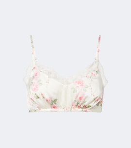 Simone Rocha Simone Rocha Floral lace-trimmed satin bralette