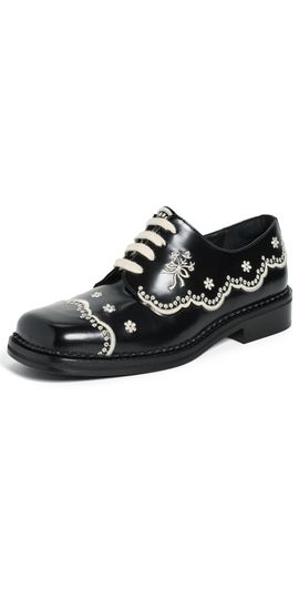 Simone Rocha Simone Rocha Floral Lace Brogues Black/Cream