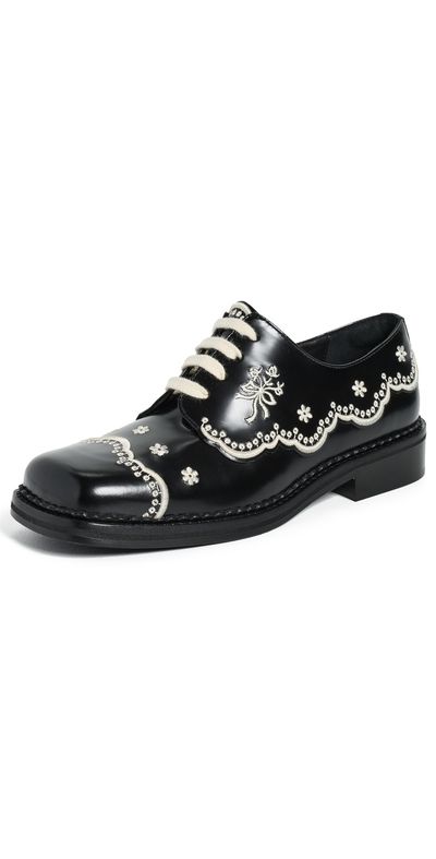 Simone Rocha Simone Rocha Floral Lace Brogues Black/Cream