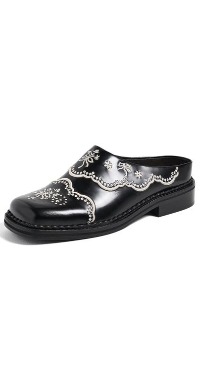 Simone Rocha Simone Rocha Floral Lace Mules Black/Cream