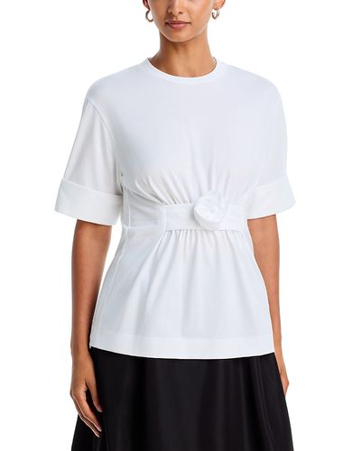 Simone Rocha Simone Rocha Gathered Rose Cotton Tee