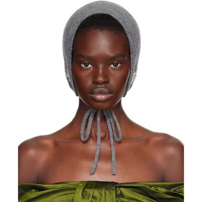 Simone Rocha Simone Rocha Gray Cashmere Bonnet