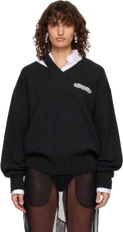 Simone Rocha Simone Rocha Gray Merino Seam Bite Sweater