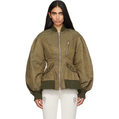 Simone Rocha Simone Rocha Green Padded Sculpted Bomber Jacket