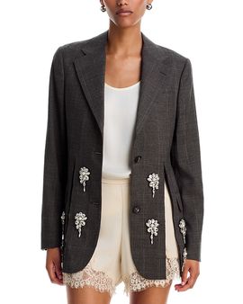 Simone Rocha Simone Rocha Hem Slice Embellished Blazer