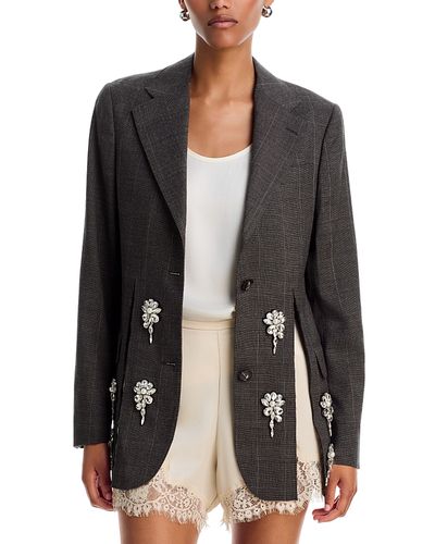Simone Rocha Simone Rocha Hem Slice Embellished Blazer
