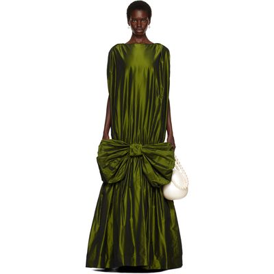 Simone Rocha Simone Rocha Khaki Bow Hem Cascade Egg Maxi Dress