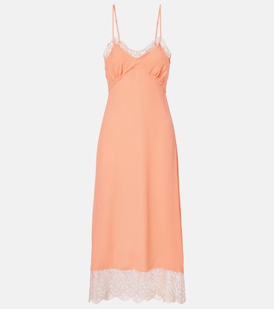Simone Rocha Simone Rocha Lace-trimmed crêpe de chine slip dress