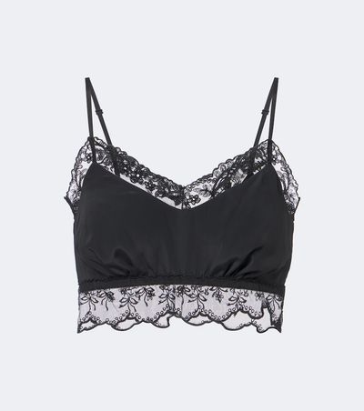 Simone Rocha Simone Rocha Lace-trimmed satin bralette