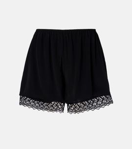 Simone Rocha Simone Rocha Lace-trimmed satin shorts