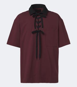 Simone Rocha Simone Rocha Lace-up cotton polo shirt