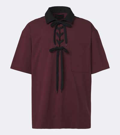Simone Rocha Simone Rocha Lace-up cotton polo shirt