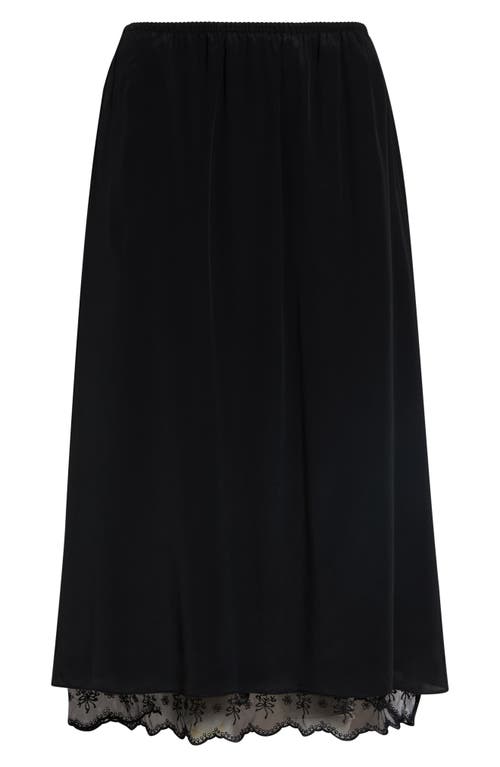 Simone Rocha Simone Rocha Lace Trim Crêpe de Chine Negligee Skirt