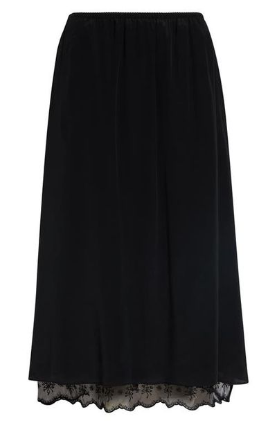 Simone Rocha Simone Rocha Lace Trim Crêpe de Chine Negligee Skirt