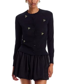 Simone Rocha Simone Rocha Merino Wool & Silk Embellished Classic Cardigan