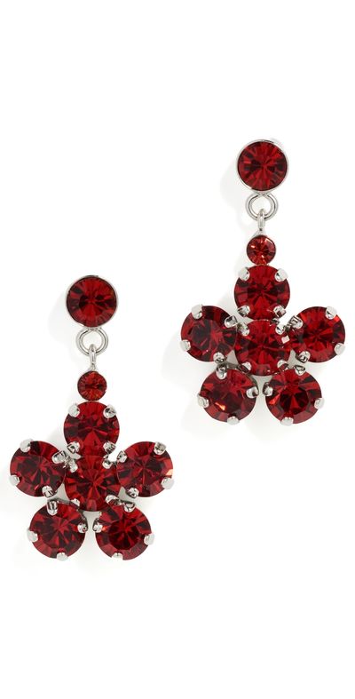 Simone Rocha Simone Rocha Mini Daisy Drop Earrings Blood Red One