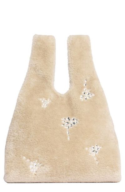 Simone Rocha Simone Rocha Mini Faux Fur Shopper Bag with Embellishment