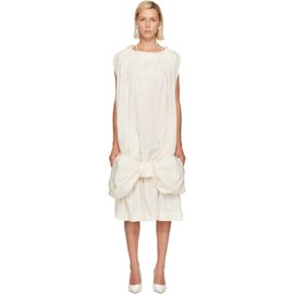 Simone Rocha Simone Rocha Off-White Bow Hem Egg Midi Dress
