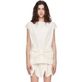 Simone Rocha Simone Rocha Off-White Boxy Peplum Bow Detail Blouse