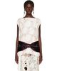 Simone Rocha Simone Rocha Off-White Boxy Peplum Sequin Bow Detail Top - 1