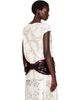 Simone Rocha Simone Rocha Off-White Boxy Peplum Sequin Bow Detail Top - 3